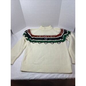 Vintage K-Mart Acrylic Holiday Christmas Pullover Side Neck Zip Sweater Unisx Lg